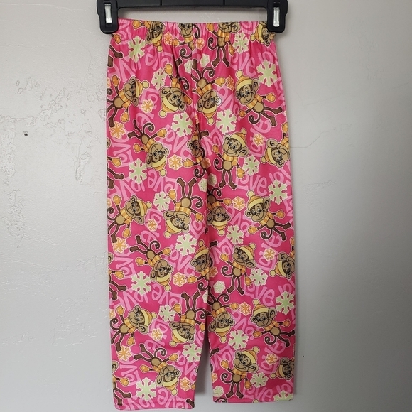 Carters Watch the Wear NWT Girls 5/6 Pink Fleece Monkey Snow Pajama Pants Winter - Picture 2 of 4